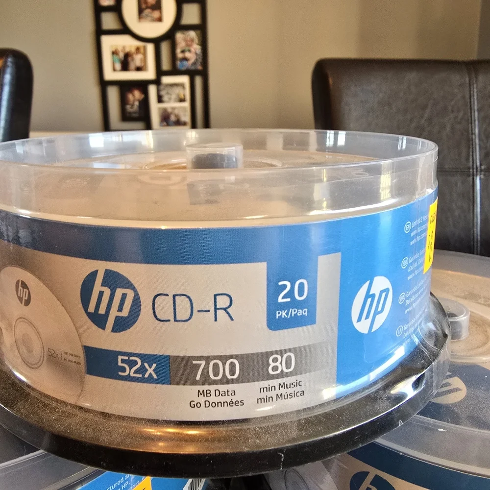 5 - HP CD-R 52x 700 mb data 80 min music 20 pack new in package
